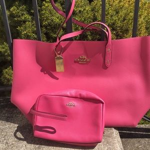 Coach Tote with matching makeup bag